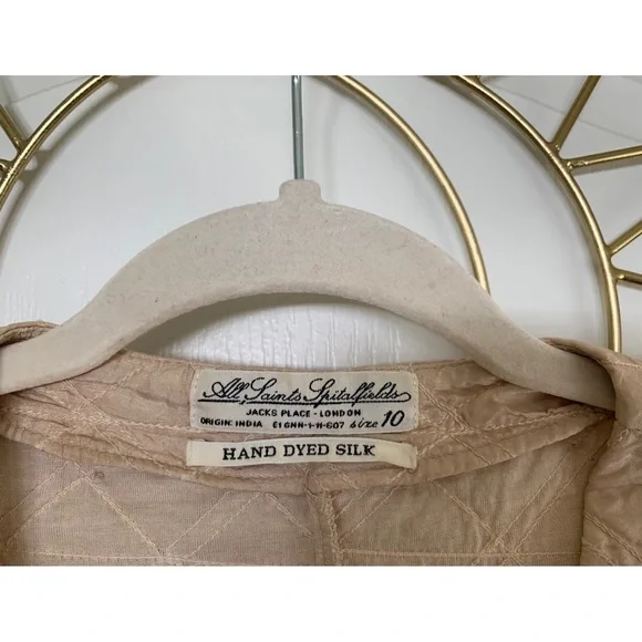 All Saints Vintage Quilted Cream Zippered Dress - Picture 4 of 7